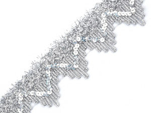 Metallic Sequined Gimp Braid Trim - 40mm Wide Luxury Decorative Trim for Sewing, Costumes & Crafts (13.5m Roll)