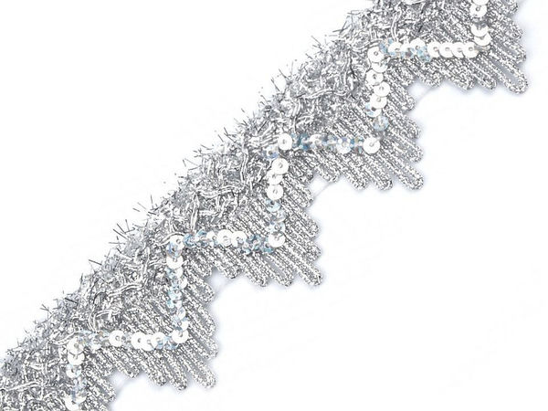 Metallic Sequined Gimp Braid Trim - 40mm Wide Luxury Decorative Trim for Sewing, Costumes & Crafts (13.5m Roll)