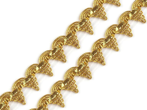 Premium Metallic Gimp Braid Trim - Elegant Interlaced Lurex Lace for Costume and Apparel Embellishments