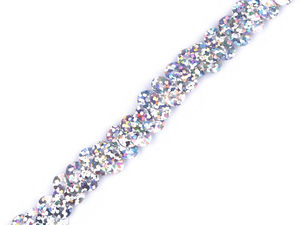 Premium Elastic Sequin Trim Ribbon (10mm Width) - Holographic Stretch Braid for Costumes, Dancewear, and Crafting