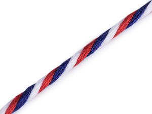 Premium Tricolor Combined Twisted Cord Ø 2mm | Czech and Slovak National Colors String for Document Binding, Crafts, and Gift Wrapping