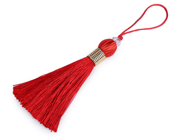 Premium 22-24cm Decorative Tassel with Hanging Strap & Elegant Bead Embellishments for Curtains, Bags, and Home Decor