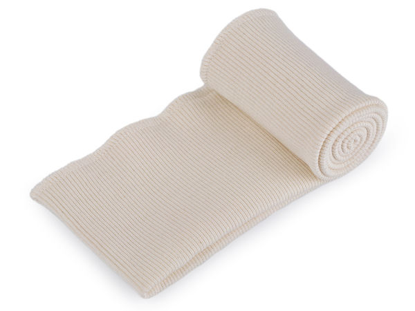 Premium Elastic Cotton Knit Ribbed Trim - 8x80 cm Tubular Cuff and Waistband Ribbing