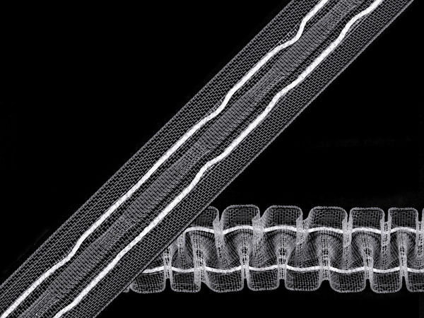 Premium Transparent Curtain Smocking Tape 25mm - Dual Drawstring Drapery Heading Tape for Even Gathering