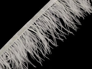 Off White Marabou Feather Trimming Braid with Satin Ribbon, 5-10 cm | Premium Feather Trim for Costumes, Crafts, and Wedding Decor