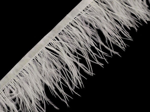 Off White Marabou Feather Trimming Braid with Satin Ribbon, 5-10 cm | Premium Feather Trim for Costumes, Crafts, and Wedding Decor