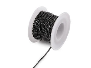 Premium Rhinestone Chain Trim - 2mm Luxurious Bijouterie Cup Chain Border for Sewing, Crafts, and Dressmaking