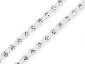 Premium 4mm Crystal Rhinestone Cup Chain Trimming - Sparkle Cut Stone Ribbon for Apparel, Accessories, and DIY Crafts