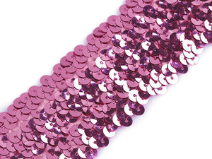 Elastic Sequin Trimming Braid (45mm) - Premium Stretch Sparkle Trim for Costumes, Fashion & Crafts