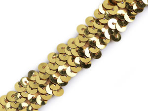 Stretch Sequin Trimming Braid, 20mm Elastic Metallic Trim Ribbon for Costumes, Dressmaking, and Crafts