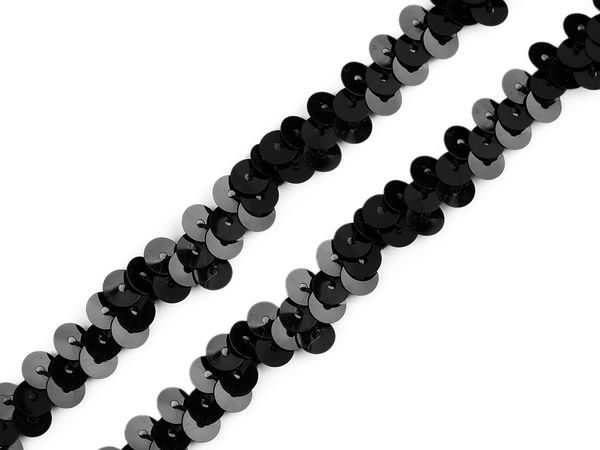 Elastic Sequin Trimming Braid - 10mm Stretch Sequin Trim Ribbon for Dancewear, Costumes, and Apparel Embellishment