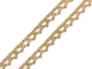 Premium Metallic Lurex Lace Braid Trimming - 10mm Width, Non-Stretch Double-Sided Ribbon for Sewing, Costumes & Crafts