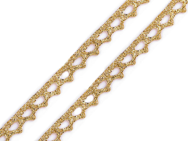 Premium Metallic Lurex Lace Braid Trimming - 10mm Width, Non-Stretch Double-Sided Ribbon for Sewing, Costumes & Crafts