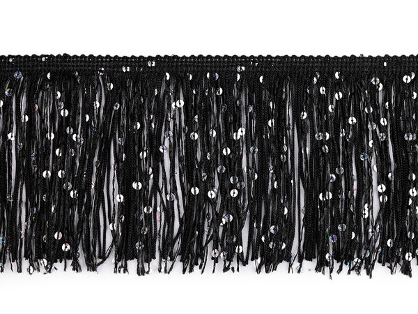 10cm Sequin Fringe Trim | Premium Chainette Tassel Border for Dance, Performance Costumes & Evening Wear