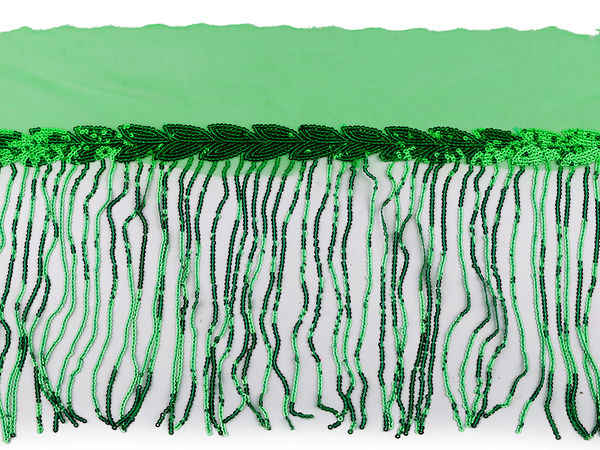 Elegant Sequin Fringe Monofilament Trimming Braid, 20cm - Premium Embellishment for Dancewear, Prom and Evening Gowns