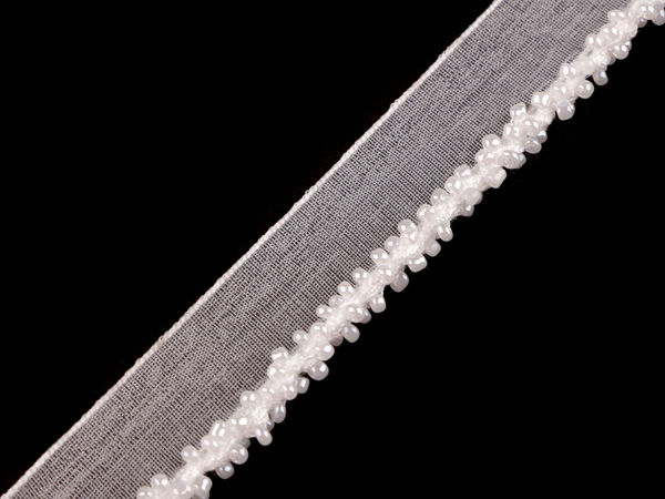 Premium Glass Seed Bead Insertion Piping Trim - 15mm Decorative Bias Braid for Prom Dresses, Blouses, Skirts, and Accessories