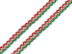 Metallic Christmas Tinsel Wave Braid Trim - 10mm & 12mm Shimmering Lurex Haberdashery Ribbon for Costumes, Crafts, and Festive Decor