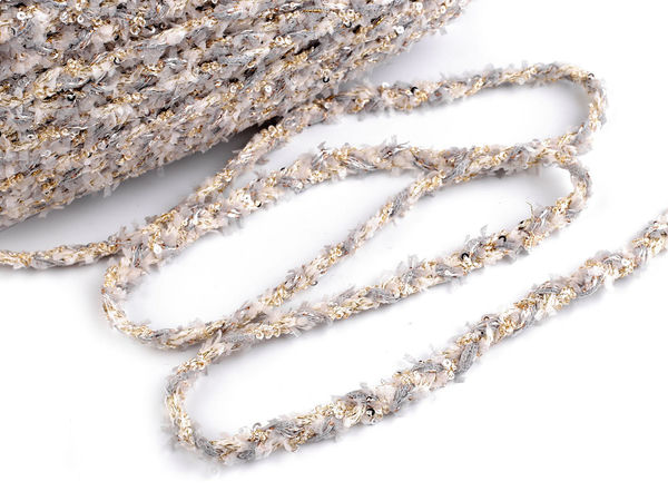 Elegant Chanel-Style Braided Trimming with Sequins and Lurex - 10mm