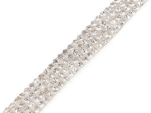 Premium Crystal Rhinestone Iron-On Trim (10mm) – Sparkly Glass Cut Embellishment Braid for Clothing and DIY Crafts