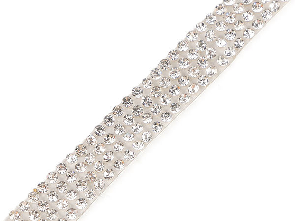 Premium Crystal Rhinestone Iron-On Trim (10mm) – Sparkly Glass Cut Embellishment Braid for Clothing and DIY Crafts