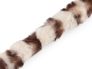 Premium Faux Fur Trim Ribbon with Sew-In Tape - 2.5cm Round Tufted Decorative Animal Pattern Border for Hoods, Sleeves, and Crafts