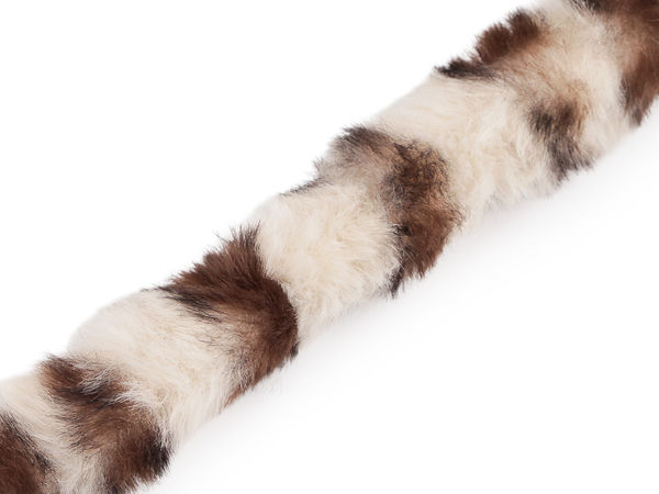 Premium Faux Fur Trim Ribbon with Sew-In Tape - 2.5cm Round Tufted Decorative Animal Pattern Border for Hoods, Sleeves, and Crafts
