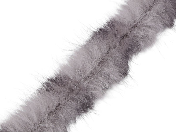 Grey Premium Round Faux Fur Trim Ribbon with Sew-In Tape, 4.5cm Wide Animal Pattern Decorative Tufted Fur for Hoods, Coats & Crafts