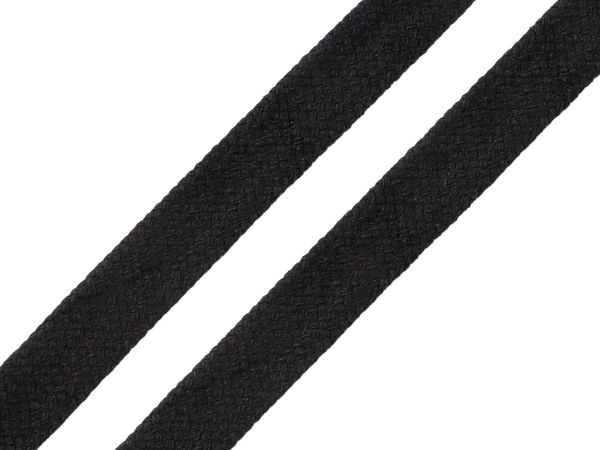13mm Flat Hollow Cotton Cord - Premium Black Drawstring for Hoodies, Sweatpants, Bags, and Home Decor