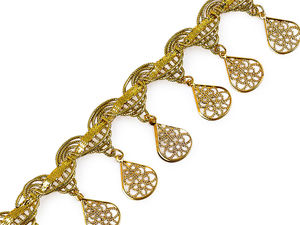 Shakira Leon Metallic Pendant Braid - Exotic Coin Trim for Belly Dance, Carnival Costumes & Boho Home Decor