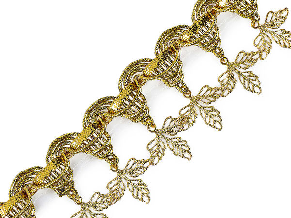 Shakira Leon Metallic Pendant Braid - Exotic Coin Trim for Belly Dance, Carnival Costumes & Boho Home Decor