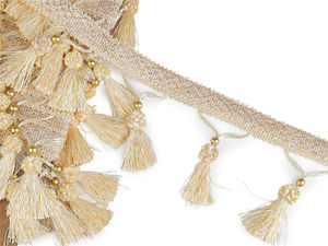 Premium Tassel Fringe Trimming Braid for Home Decor & Upholstery, 13 cm Width
