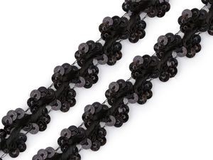 Premium 15mm Metallic Sequin Braid Trim - Sparkling Haberdashery Ribbon for Gowns, Jackets, and DIY Accessories