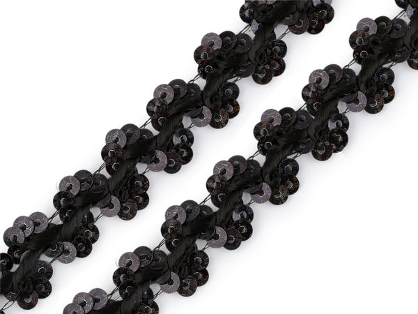 Premium 15mm Metallic Sequin Braid Trim - Sparkling Haberdashery Ribbon for Gowns, Jackets, and DIY Accessories