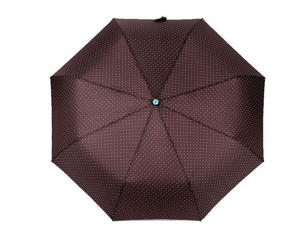 Women's Automatic Open Folding Umbrella - Elegant Polka Dot Compact Rain Umbrella