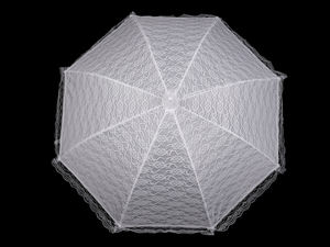 Elegant White Lace Bridal Auto-Open Umbrella - Premium Wedding Parasol & Vintage Photography Prop