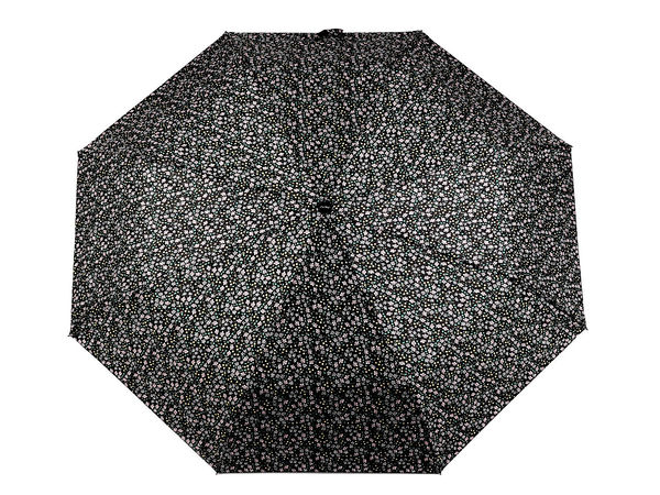 Ladies Automatic Folding Umbrella with Elegant Floral Motif - Compact Auto Open and Close Travel Rain Umbrella