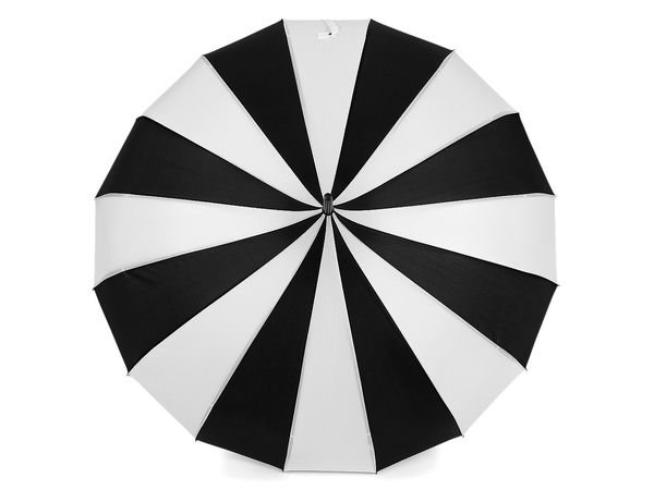 Women's Vintage Pagoda Stick Umbrella with Premium Leather Handle - 16-Rib Windproof Rain Umbrella