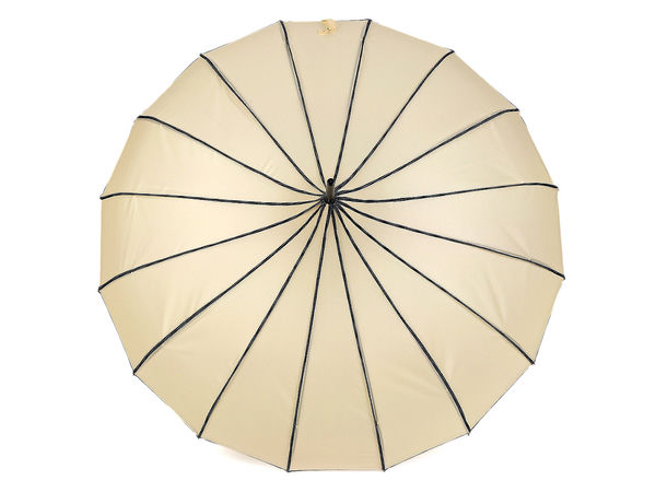 Women's Vintage Pagoda Stick Umbrella with Premium Leather Handle - 16-Rib Windproof Rain Umbrella