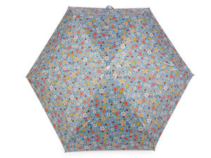 Women's Mini Folding Floral Umbrella - Compact UV-Blocking Lightweight Pocket Parasol with Protective Travel Cover