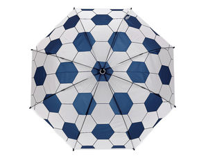 Kids' Soccer Auto-Open Umbrella - Translucent Football Motif Rain Umbrella with Personalized Name Tag Handle