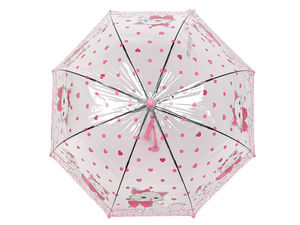 Kids' Transparent Cat-Themed Dome Umbrella - Automatic Open & Wind-Resistant