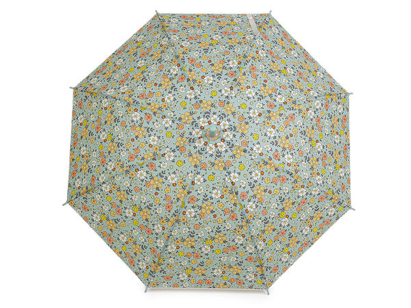 Auto-Open Translucent Dome Umbrella with Floral Motif - Windproof, Heavy-Duty 8-Rib Frame for Women, Girls, and Kids