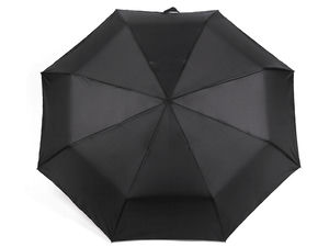 Men's Premium Auto-Open Folding Umbrella with Classic Wooden Handle - Windproof & Compact