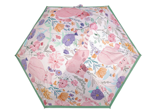 Ladies Ultra-Compact Folding Mini Umbrella - Portable Lightweight Travel Umbrella with Protective Matching Cover