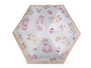 Kids' Lightweight Mini Folding Umbrella with Cute Cat Paw Handle & UV Protection - Compact Travel Rain Parasol