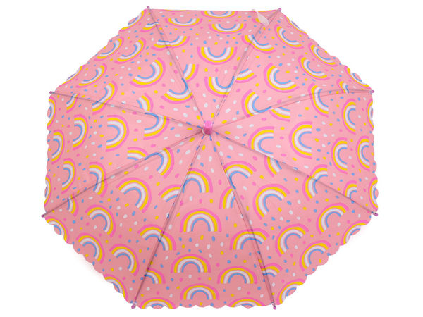 Kids' Premium Auto-Open Translucent Umbrella - Playful Printed Rain Canopy with Personalizable Name Tag Handle