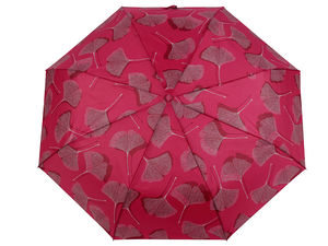 Women's Automatic Folding Umbrella with Ginkgo Leaf Pattern - Windproof, UV Protection Travel Rain & Sun Parasol