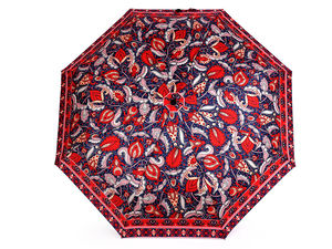 Premium Women's Automatic Folding Umbrella with Elegant Paisley Pattern – Compact 8-Rib Windproof Rain Umbrella