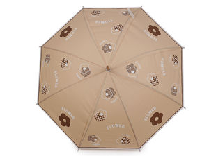 Women's Elegant Printed Auto-Open Stick Umbrella – Windproof 8-Rib Classic Rain Accessory