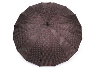 Ladies' Luxury 16-Panel Auto-Open Stick Umbrella | Elegant Windproof Rain Umbrella with Two-Tone Polka Dots